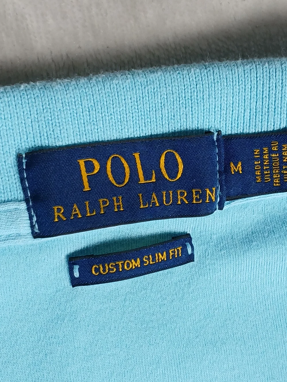 Polo Ralph Lauren Custom Slim Fit Polo Shirt M Men's Short Sleeve Blue